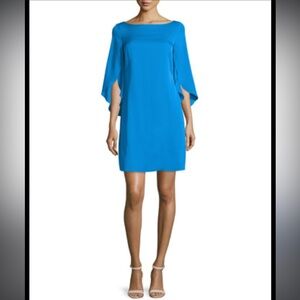 Butterfly-Sleeve Bateau-Neck Dress